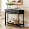 Bella Depot Farmhouse 35.34" Narrow Console Table with 2 Drawers and Bottom Shelf - 2 of 4