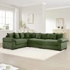 Oversized 116.9" Corduroy Cloud Modular L-Shaped Sectional Sofa with Thick Cushion and Wide Armrests, 4-Piece Free combination Sofa - 2 of 4