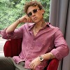 Campus Sutra Men Men's Rouge Pink Self-Design Floral Shirt - 2 of 4