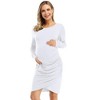 LXT- Womens Maternity  Irregular Ruched Bodycon Mini Dress - 4 of 4