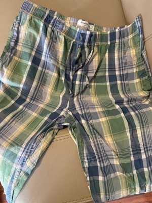Men's Big & Tall Plaid Poplin Pajama Pants - Goodfellow & Co™ Aqua ...