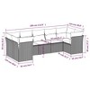 vidaXL Patio Sofa Set with Cushions Outdoor Furniture 7 Piece Poly Rattan - Brown and Cream - 3 of 4