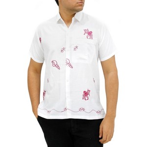 LA LEELA Mens Short Sleeve Button Down Casual Camp Summer Beach Shirts Business Dress Shirts for Men Vacation Solid Shirts with Pocket - 1 of 3