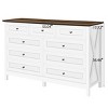 Farmhouse 9 Drawer Dresser, 55" Rustic Wood Chest, Storage Cabinet with Silver Handles, Wide Organizer for Bedroom-3irtyhousy - 4 of 4