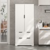 Bella Depot 72" Fluted Kitchen Pantry Cabinet with 2 Drawers & 8-Door Spice Rack, Freestanding Storage Organizer for Bathroom, Dining Room, Entryway - 2 of 4