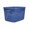 Life Story Lightweight Heavy Duty Storage Woven Trendy Basket 16 Quarts with Built-In Handles for Home Storage and Organization, 2 Pack, Blue - 2 of 4