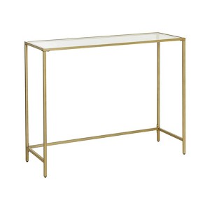 Vtec Trading Gold Metal Tempered Glass Console Table - 1 of 3