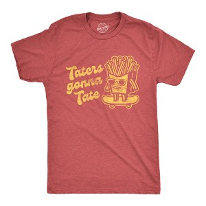 Mens Taters Gonna Tate T Shirt Funny French Fries Skateboarding Graphic Tee - Crazy Dog Men's T Shirt - 1 of 4