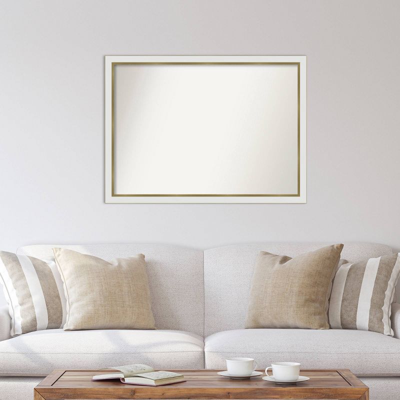 41&#34; x 30&#34; Non-Beveled Eva White Gold Narrow Wall Mirror - Amanti Art, 5 of 10
