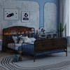 JUJABU Kids Metal Platform Bed Frame with Upholstered Headboard and Storage Shelf - 4 of 4