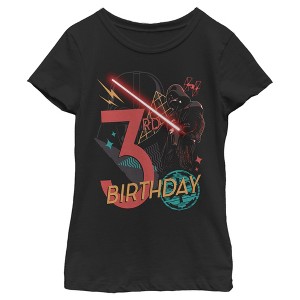 Girl's Star Wars Darth Vader 3rd Birthday Abstract Background T-Shirt - 1 of 3