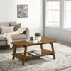 Vynxaria Mid-Century Modern Wood Shelf Coffee Table, Walnut Finish - 2 of 4