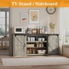 Modern Farmhouse TV Stand w/ 2 Barn Doors & Storage Cabinets - Media Console for Living Room - 3 of 4
