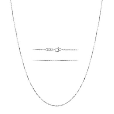 KISPER Sterling Silver Cable Link Chain Necklace – Sterling Silver Plated Stainless Steel Jewelry for Women & Men with Spring Ring Clasp