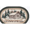 Earth Rugs Oval Patch Tread Rug – Life Is Better At The Cabin Design, Rustic Braided Jute, 20"x30" Entryway Mat - 2 of 3