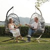 Heynemo Hanging Egg Chair Outdoor Swing Chair with Stand, Hammock Chair Indoor, Patio Boho Wicker Hanging Chair with Stand 350lbs Capacity - 2 of 4