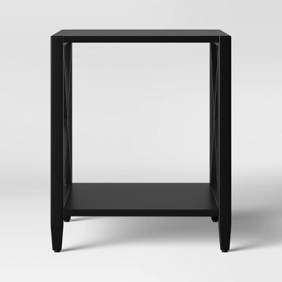 target black metal side table