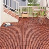 Racxily Interlocking Deck Tiles Striped Pattern, 12" x 12" Square Acacia Hardwood Outdoor Flooring for Patio, Bancony, Pool Side£¬ Brown - 3 of 4