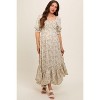 Pinkblush Light Olive Smocked Handkerchief Hem Maternity Dress - 2 of 4