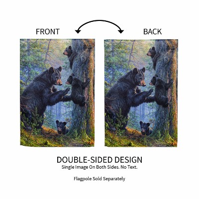 Bear Family Suede Garden Flag 12.5 x 18 Inches