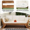 Sapphtopaz Adjustable Outdoor Patio Sofa, Acacia Wood Expandable Outdoor Daybed, Patio Chaise Lounge, Outdoor Sofa with Water-Resistant Cushions - 2 of 4