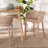 bali & pari Papua Rattan and Mahogany Wood Counter Height Barstool Antique White Wash/Light Brown: 30 Day Limited Warranty, Spot Clean - 3 of 4