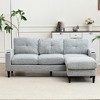 KTMBDW Convertible Sectional Sofa Couch, 3 Seat L-Shaped Sofa with Fabric Ottoman Small Couch for Small Apartments, Living Room and Office - 2 of 4