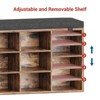 Shoe Storage Bench, 5 Cubbies Storage Rack Bench with Cushion, Entryway Bench - 3 of 4