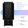 Tall Storage Cabinet with Two Drawers for Bathroom/Office White - 4 of 4