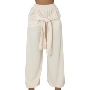 Slickblue Women's High-Waisted Stretch Pants, Elastic Waist, Pockets, Cuffed Bottoms, Color Options, Size S-L - 1 of 4