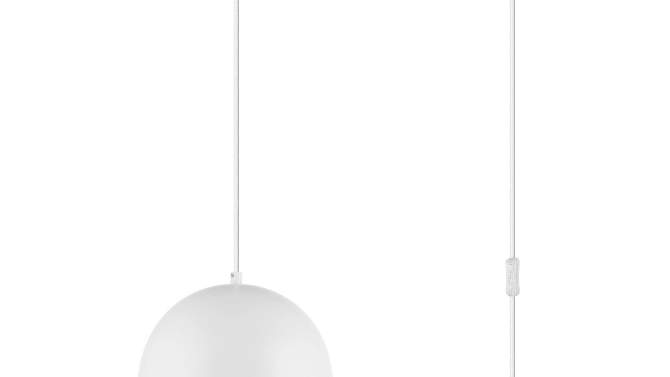 1-Light Amelia Plug-In Pendant with Glass Shade Matte White - Globe Electric, 2 of 8, play video