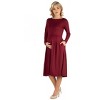 Maternity Midi Length Fit N Flare Pocket Dress - 24seven Comfort Apparel™ - 2 of 4