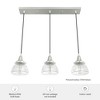 Hunter Fans 7" Cypress Grove Ceiling Light Brushed Nickel Finish 3-Bulb Linear Cluster with Fluted Glass Shade - 3 of 4