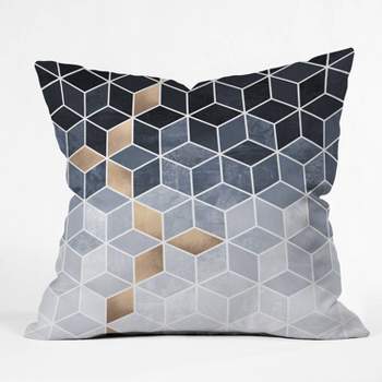 20"x20" Elisabeth Fredriksson Soft Blue Gradient Cubes Square Throw Pillow - Deny Designs