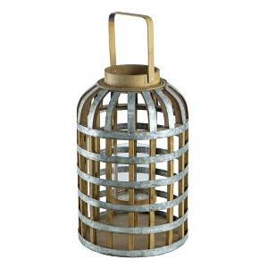 Dexmalle Wooden Decorative Lantern with Handle,Suit Garden/Wedding,Silver - 1 of 4