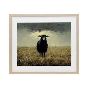 Stupell Industries Black Sheep in Field Framed Print Under Glass Art - 1 of 4