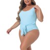 Agnes Orinda Women's Plus Size Flattering High Waisted Tie One Piece Swimwear Sets - image 2 of 4