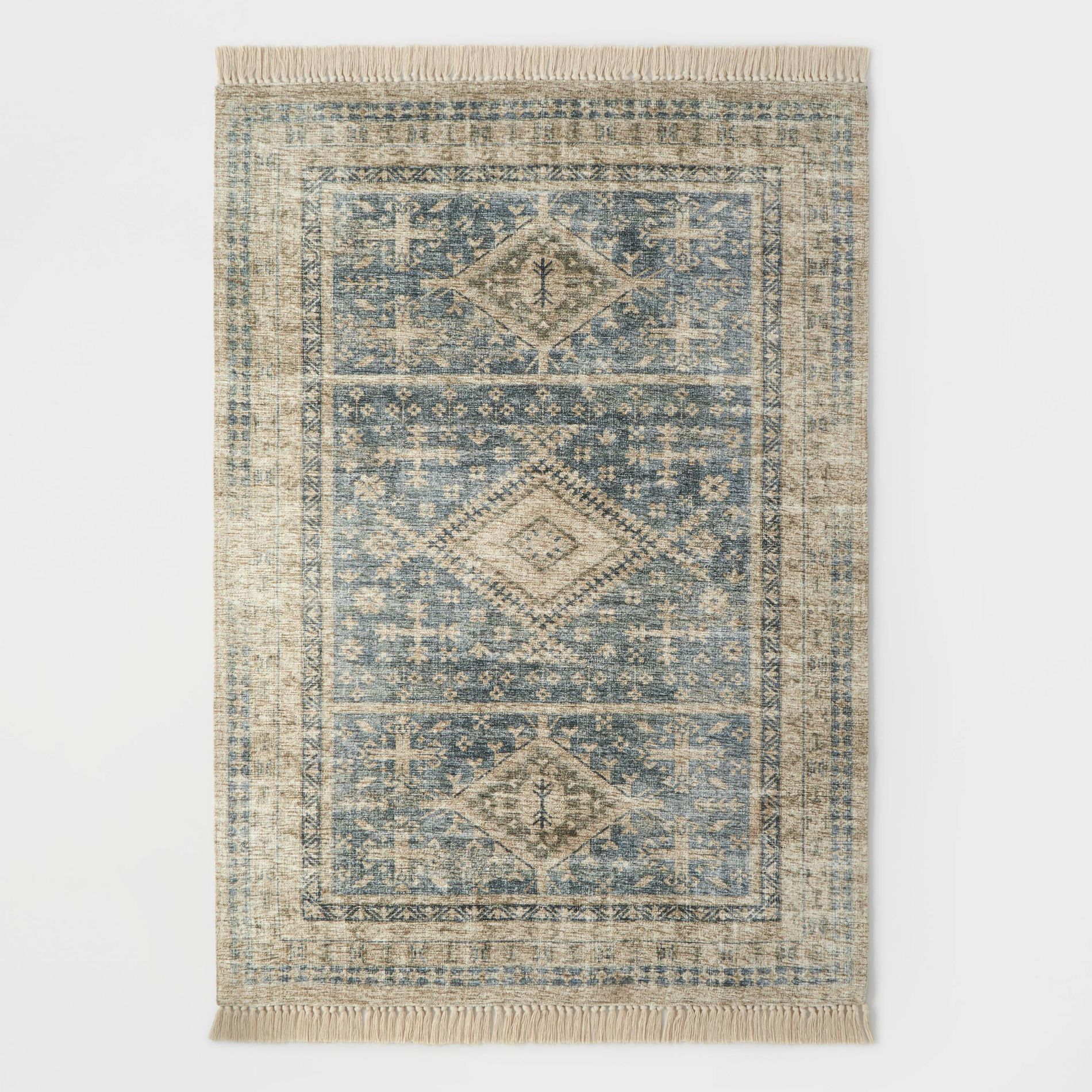 7'x10' Pine Brook Diamond Persian Style Rug Blue - Threshold™ designed with Studio McGee