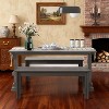 KTMBDW Kitchen Table with 2 Benches for 4, Wood Dining Room Dinette Sets with wood Frame for Breakfast Nook and Small Space, Gray - 2 of 4
