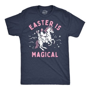 Mens Holiday Is Magical Funny T Shirt Sarcastic Holiday Bunny Graphic Tee For Men - Crazy Dog Men's T Shirt - 1 of 4