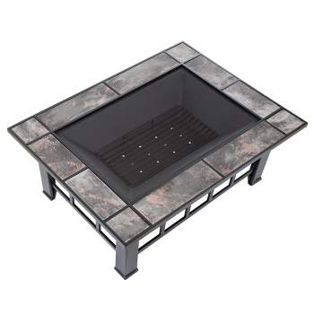 Nature Spring Outdoor Fire Pit - Black Tile Surround