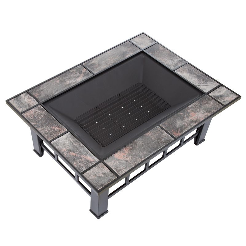 Nature Spring Outdoor Fire Pit - Black Tile Surround, 1 of 7