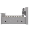KWPZQEB Full Size Platform Bed, Wood Captain Platform Bed Frame with Bookcases Headboard & 4 Drawers, Multi-funtional Storage Bed for Kids - 3 of 4