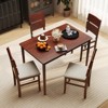 Costway 5 PCS Dining Table Set for 4 Farmhouse Wooden Table & 4 Upholstered Chairs - 4 of 4
