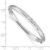 Black Bow Jewelry 5mm 14k White Gold D/C & Florentine Engraved Hinged Bangle Bracelet - 4 of 4