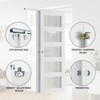 SMARTSTANDARD 78.58 in. Height Tempered 5-Panel Frosted Glass White Wardrobe Sliding Closet Door with Hardware Kit - 4 of 4