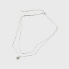 Silver Plated Cubic Zirconia Heart Multi-Strand Necklace - A New Day™ Silver - 3 of 4