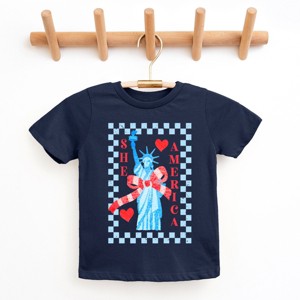 The Juniper Shop She Loves America Checkered Youth Short Sleeve Tee - 1 of 4
