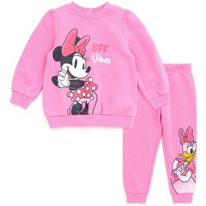 Disney Princess Princess Minnie Mouse Winnie the Pooh The Aristocats Christmas Girls Fleece Sweatshirt and Pants Outfit Set Toddler - 1 of 4