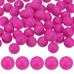 Unique Bargains Round Loose Rubber Beads Craft Smooth Ball Small Hole for DIY Crafts 50 Pcs - 1 of 4